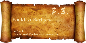 Pastila Barbara névjegykártya